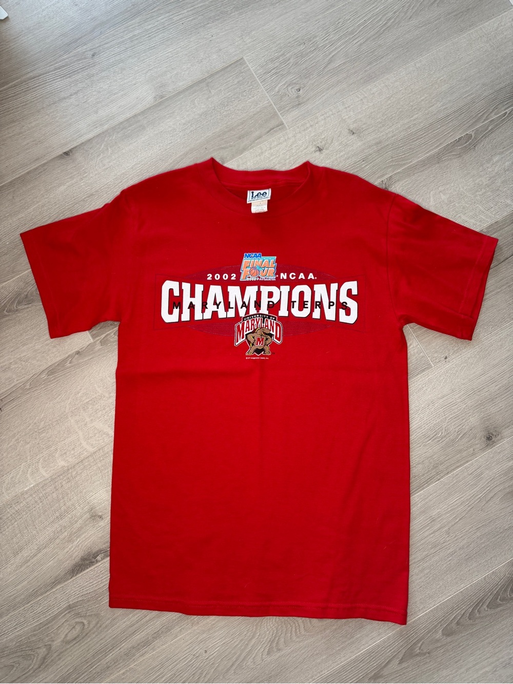 Vintage 2002 Maryland Terrapins NCAA Champions Tee Lee Sport Red XL